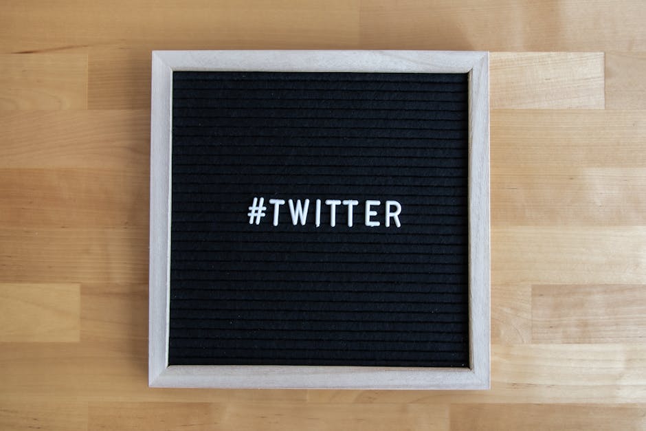 A letter board with the hashtag 'Twitter' displayed, ideal for social media marketing concepts